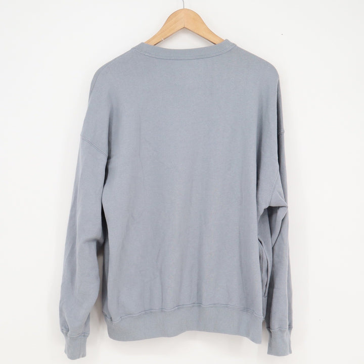 Hollister Mens Relaxed Crewneck Sweatshirt Light Blue Fleece Pullover M