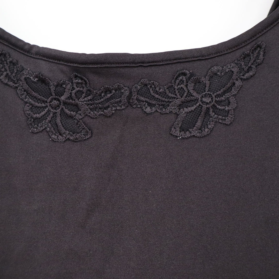 Curvation Womens Black Lace Applique Sleeveless Camisole Tank Top Size L