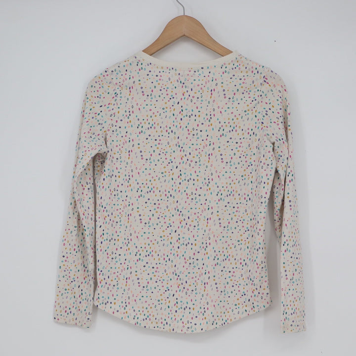Cat & Jack Girls XL 14/16 White Multi Color Confetti V-Neck Long Sleeve T-Shirt
