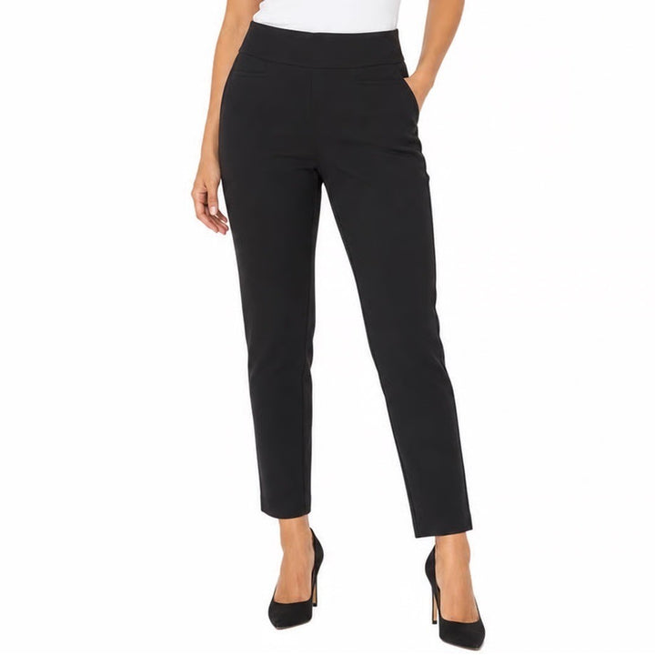 Dalia Womens Black Pull On Slim Ankle Pants Stretch Ponte Work Trousers Size L