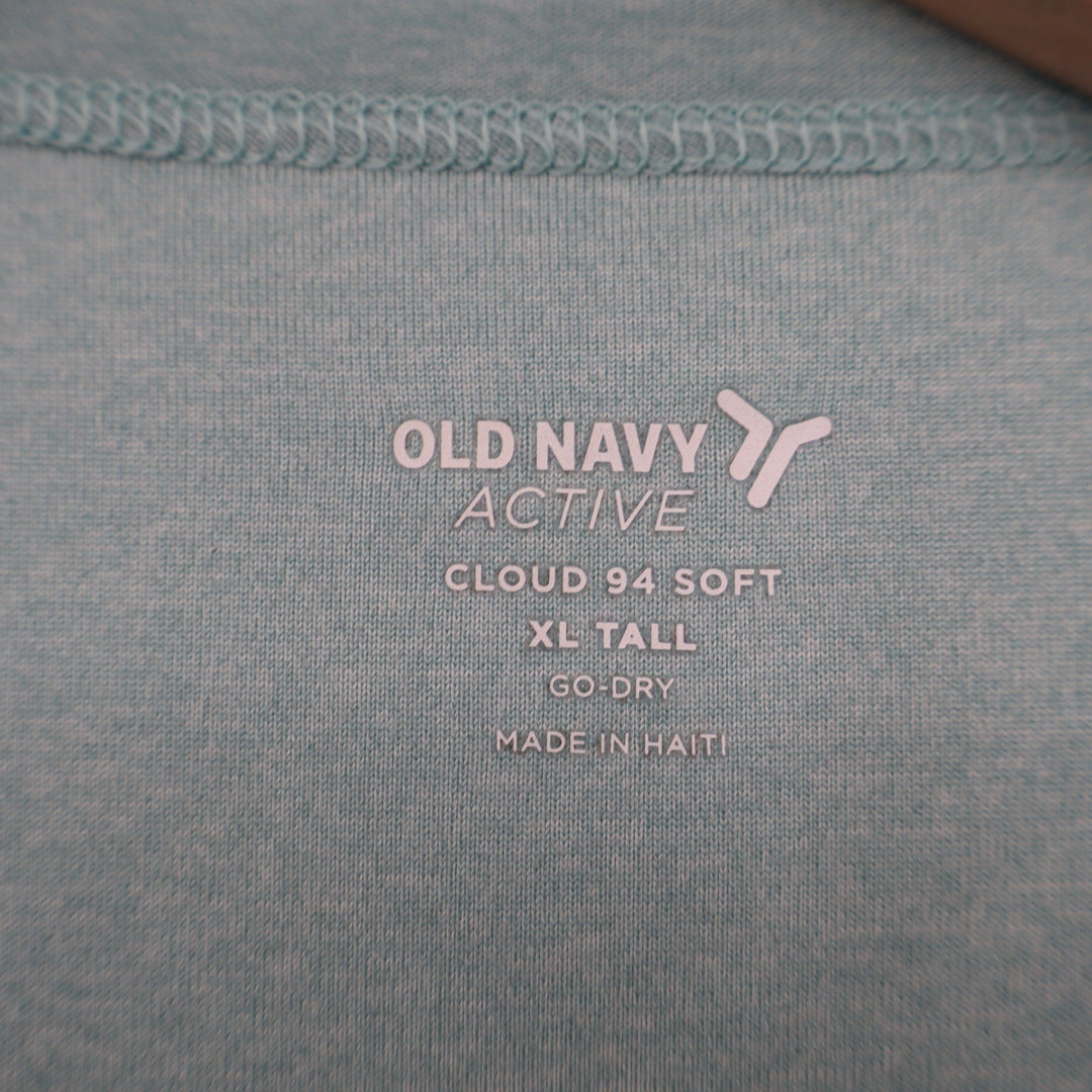 Old Navy Active Cloud 94 Soft Go-Dry Tank Top Mens XL Tall Teal Green Heathered
