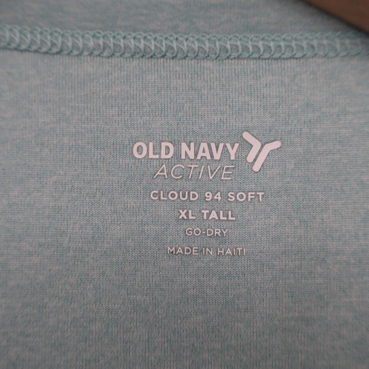 Old Navy Active Cloud 94 Soft Go-Dry Tank Top Mens XL Tall Teal Green Heathered