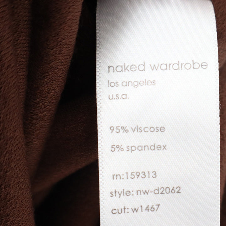 Naked Wardrobe Chocolate Brown One Shoulder Cutout Mini Dress XL