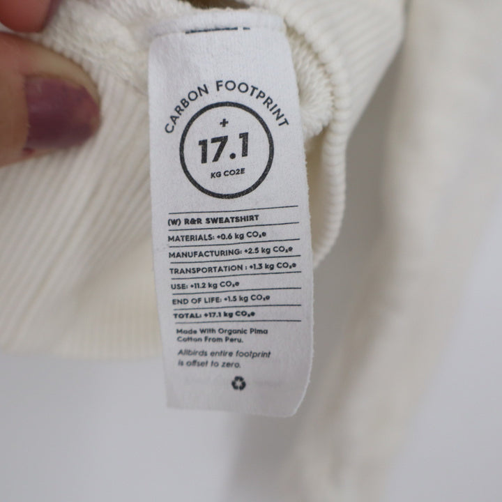 Allbirds Womens R&R Sweatshirt Cream White Organic Cotton Hemp XS