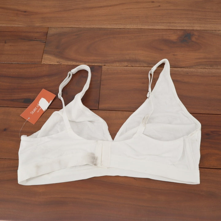 State of Day Intimates Cotton Blend Bralette Bra Women XL White Adjustable Strap