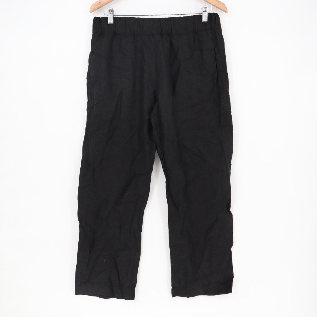 American Giant Pants Womens Medium Black High Rise Elastic Waist Straight Leg