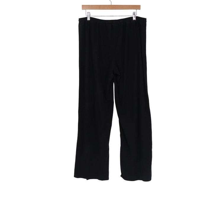 Karen Neuburger Black Wide Leg Lounge Pants Elastic Drawstring Waist Sleepwear
