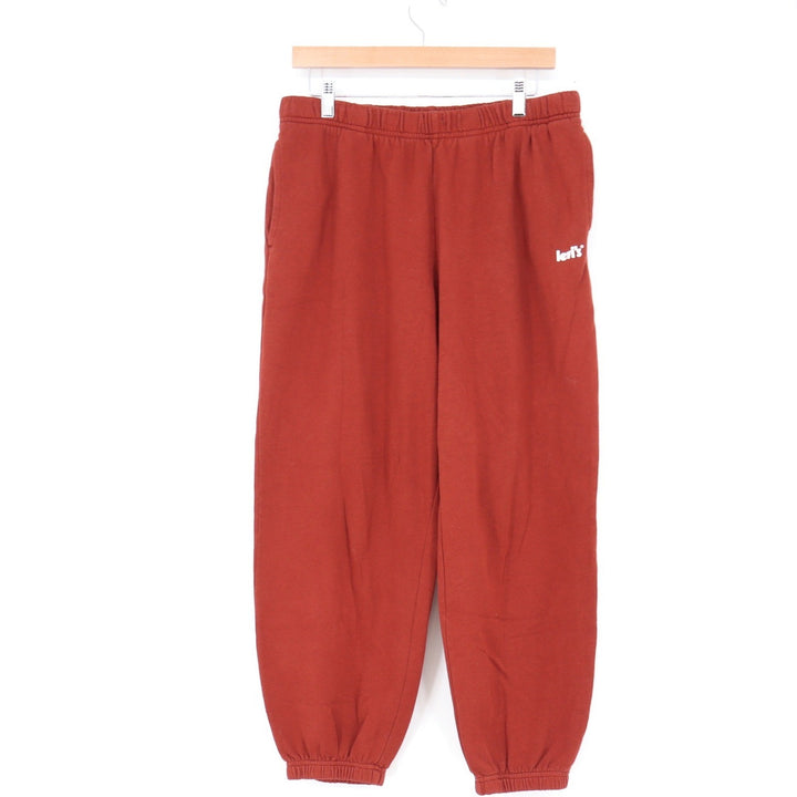 Levis Mens Large Rust Red Jogger Sweatpants Elastic Waist Logo Fleece