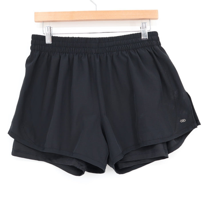 Leg3nd Shorts Women Large Black Stretch Elastic Waist Pull On Running Activewear