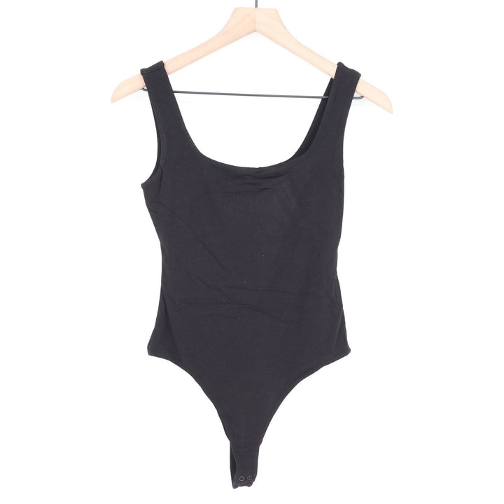 Naked Wardrobe Black Sleeveless Scoop Neck Thong Bodysuit M