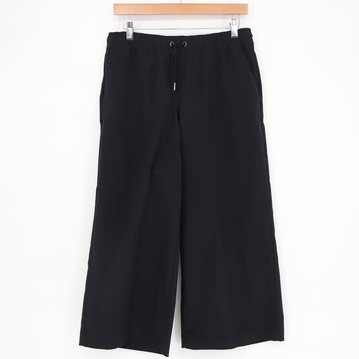 Athleta Black Wide Leg Crop Drawstring Waist Travel Pants Womens Size SP