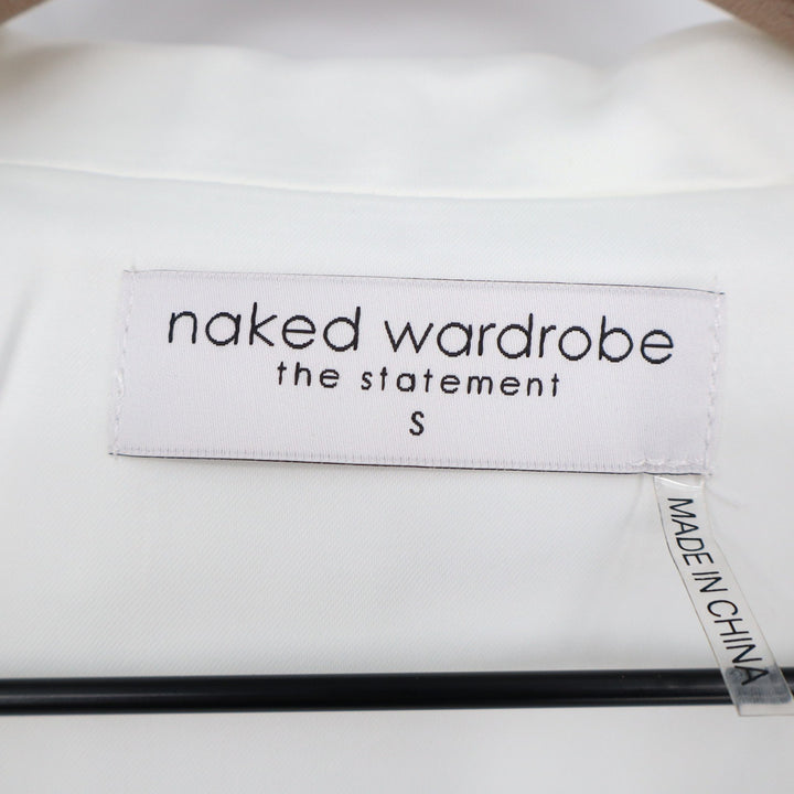 Naked Wardrobe The Statement Ivory Cropped Garter Blazer Womens Small