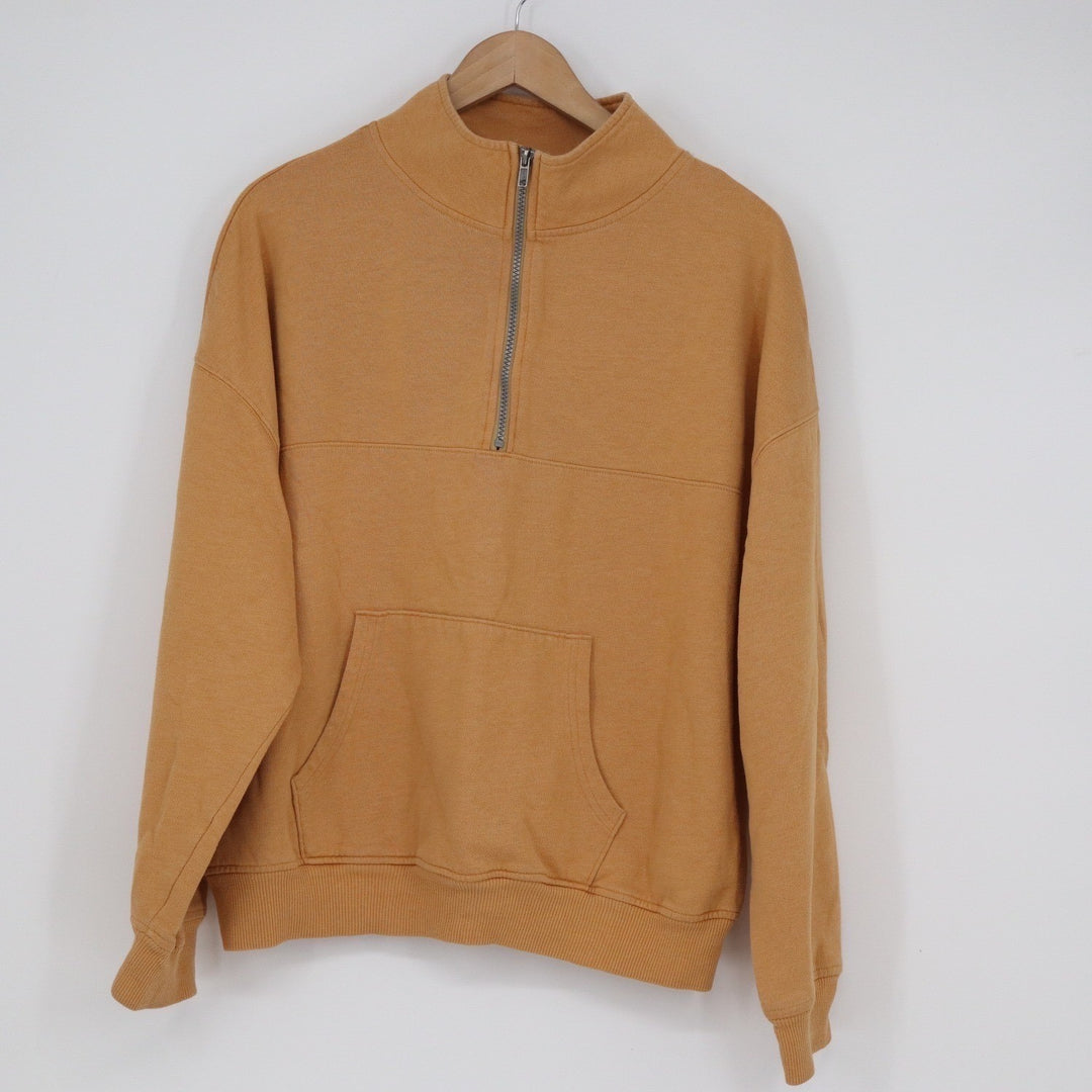SO Lounge Life Quarter Zip Sweatshirt Mustard Yellow XL