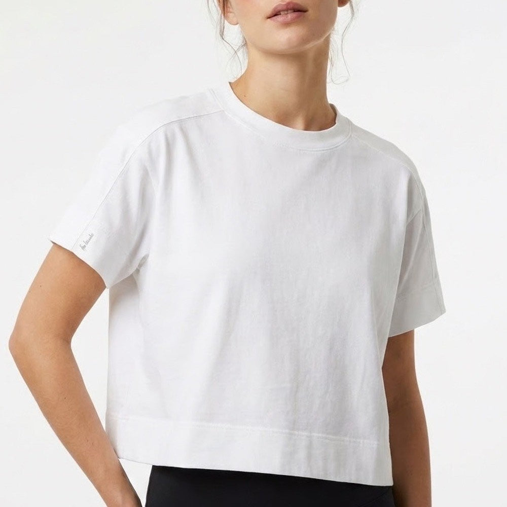 Easton JS WMS Crop Tee White Short Sleeve Boxy Athletic Top Large