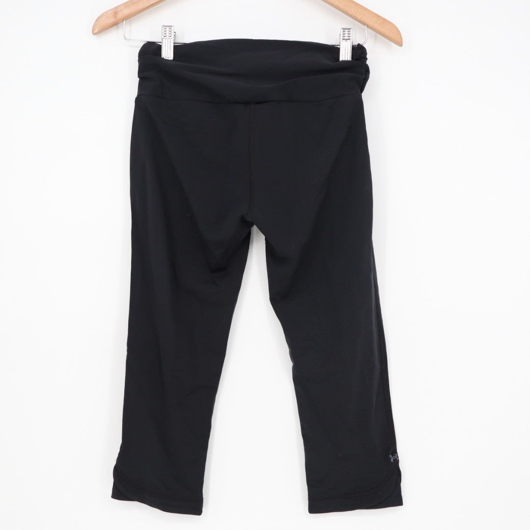 Under Armour Capri Leggings Womens 26x18 Black High Waist Yoga Athletic Running