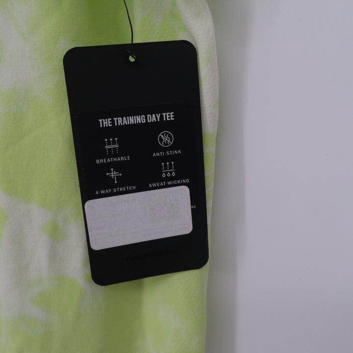 Fabletics Mens Training Day Tee XL Lime Green Tie Dye Performance Shirt NEW