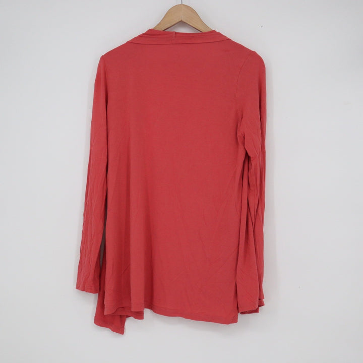 Newchoice Womens Open Front Cardigan Coral Red Long Sleeve Viscose Stretch Small