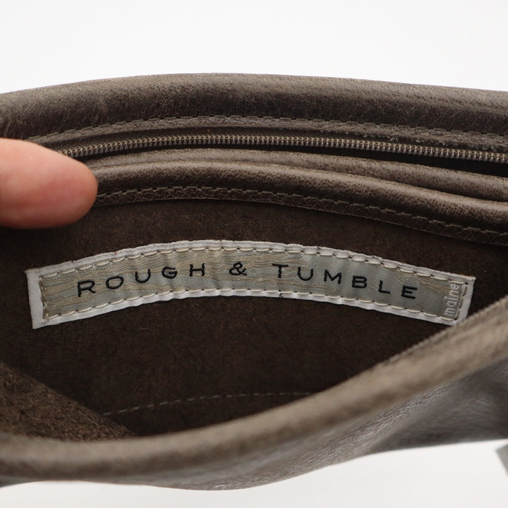 Rough & Tumble Maine Distressed Leather Wristlet Clutch Bag Taupe