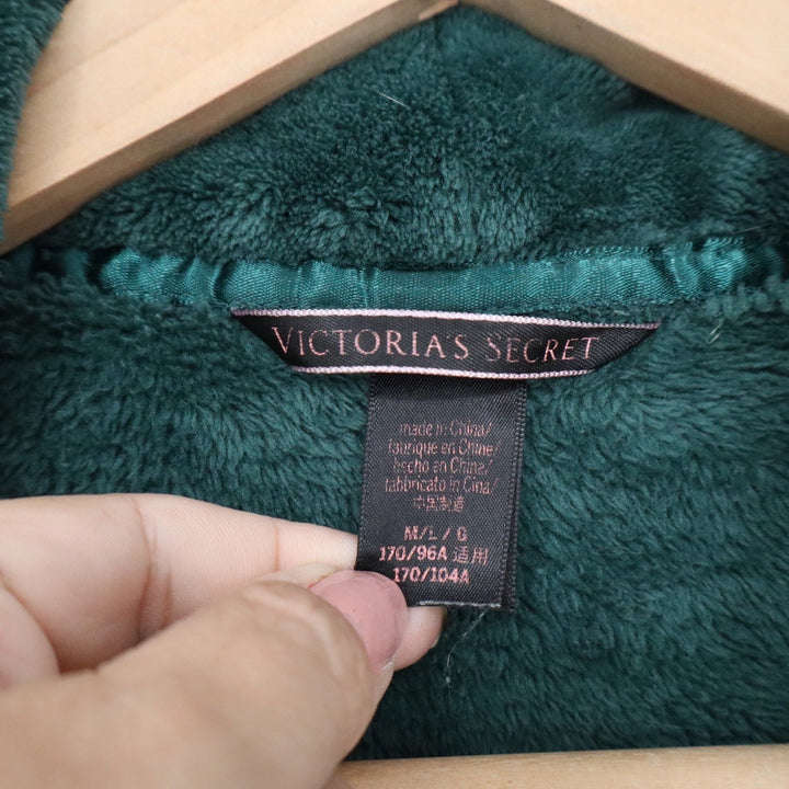 Victorias Secret Plush Fleece Robe Emerald Green Shawl Collar Belted M/L