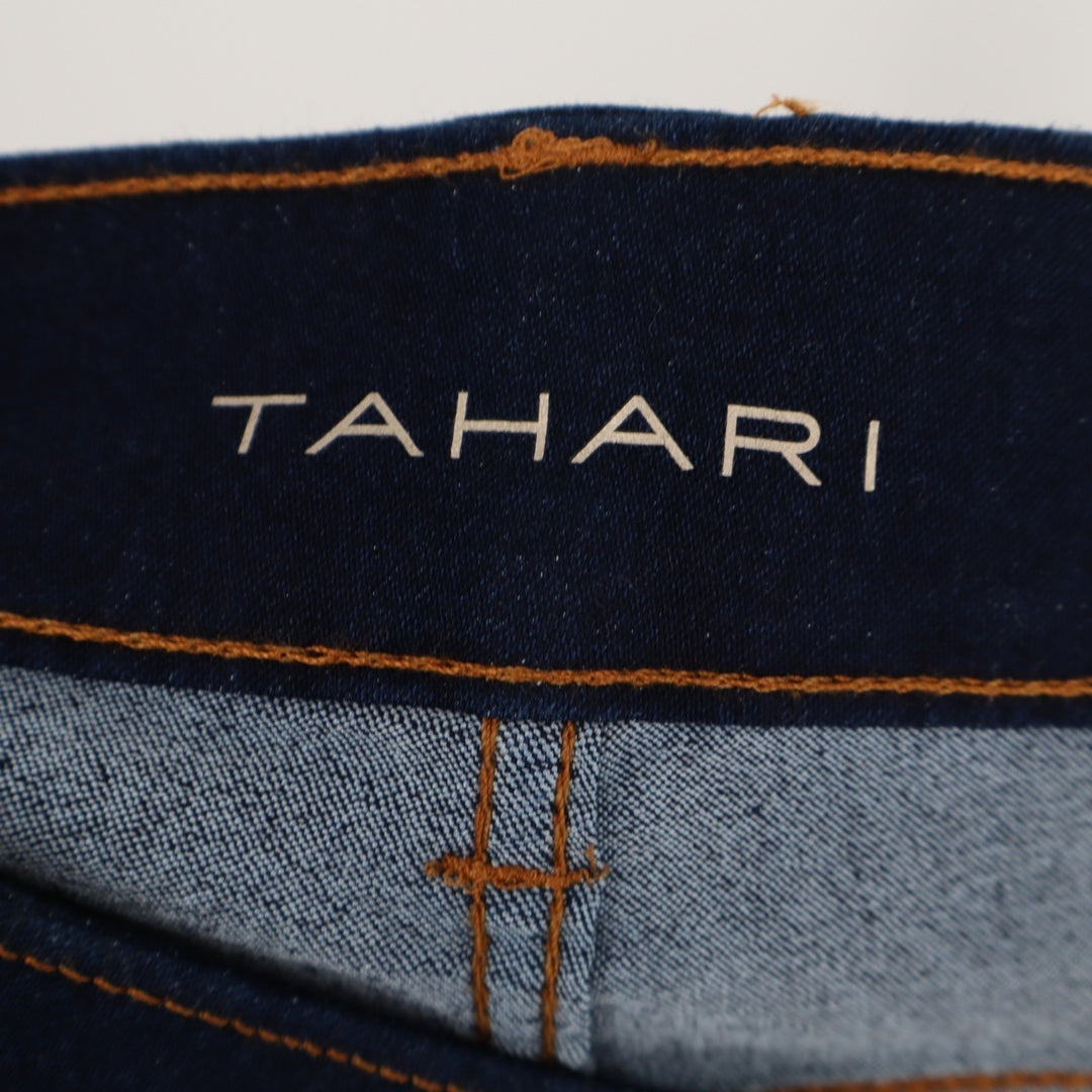 Tahari Jeans Womens 12/31 Blue Denim Cotton Stretch High Rise Pockets Skinny Leg