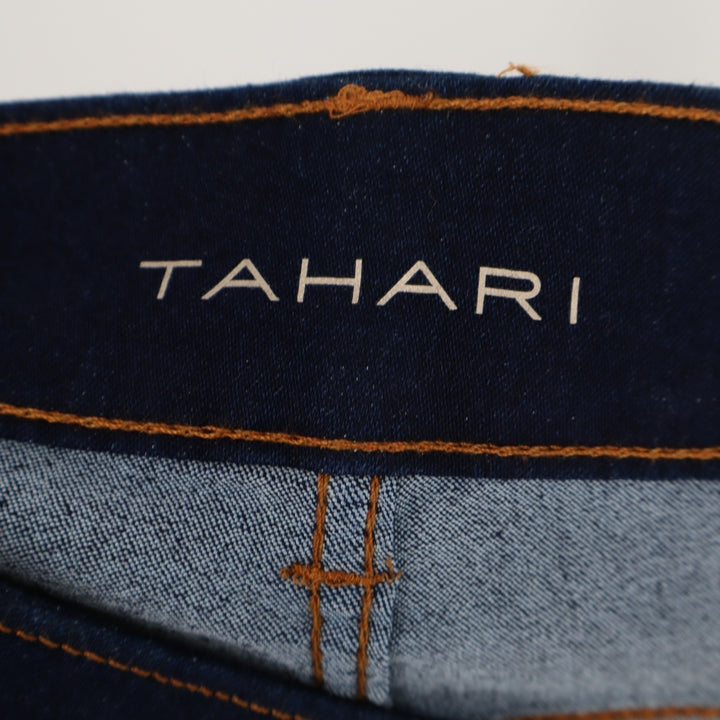 Tahari Jeans Womens 12/31 Blue Denim Cotton Stretch High Rise Pockets Skinny Leg