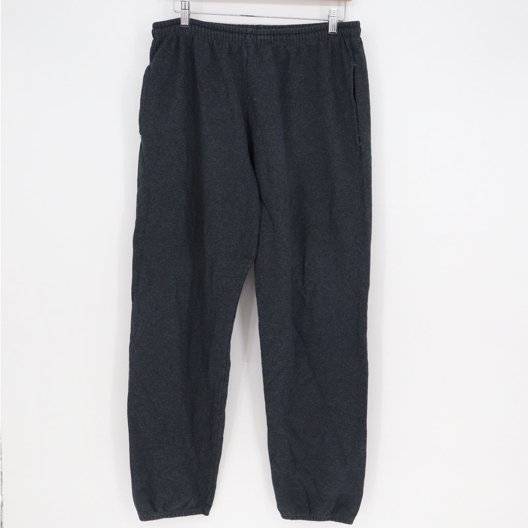 Athletic Works Mens Large Charcoal Gray Fleece Sweatpants Joggers Elastic Waist