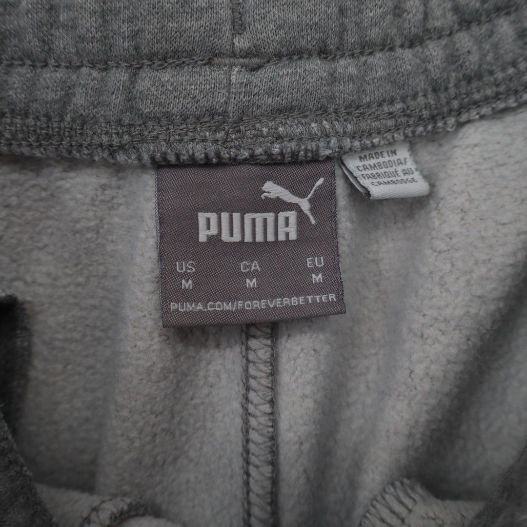 Puma Mens Fleece Lounge Shorts Heather Gray Size M Drawstring Pockets