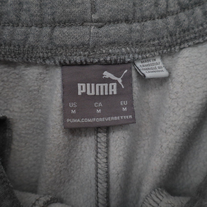Puma Mens Fleece Lounge Shorts Heather Gray Size M Drawstring Pockets