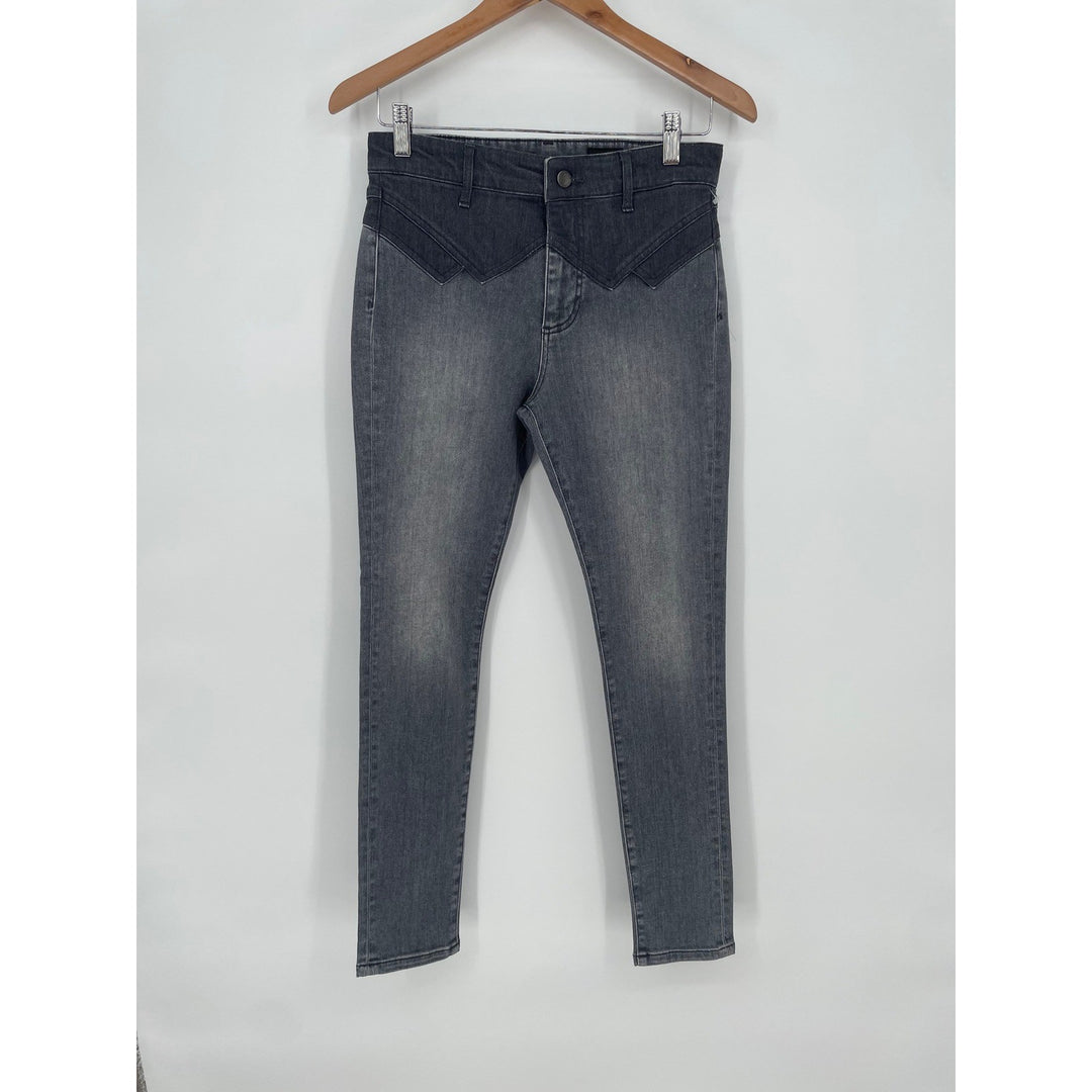 AG Adriano Goldschmied Chevron Farrah High Rise Skinny Ankle Jeans Gray Size 26