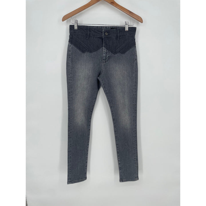 AG Adriano Goldschmied Chevron Farrah High Rise Skinny Ankle Jeans Gray Size 26