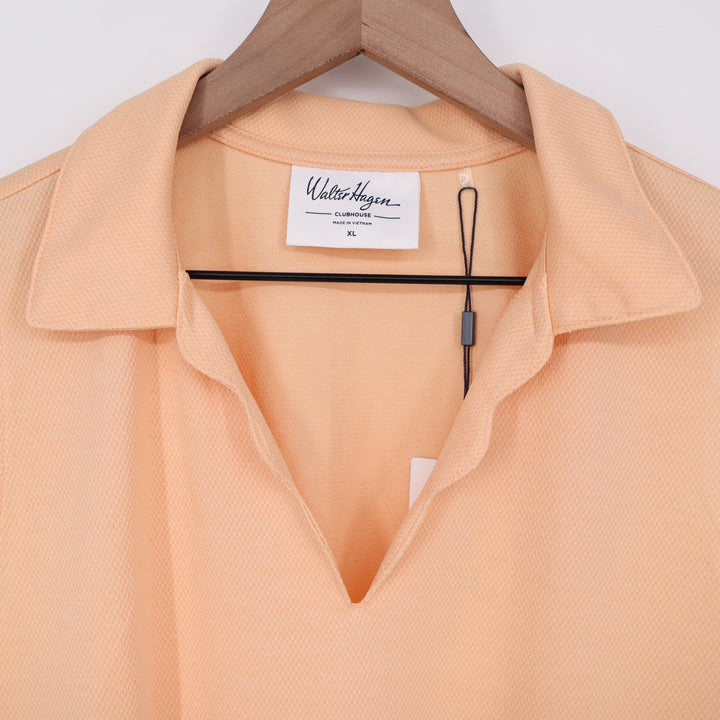 Walter Hagen Clubhouse Scallop Sleeveless Polo Peach Fuzz XL