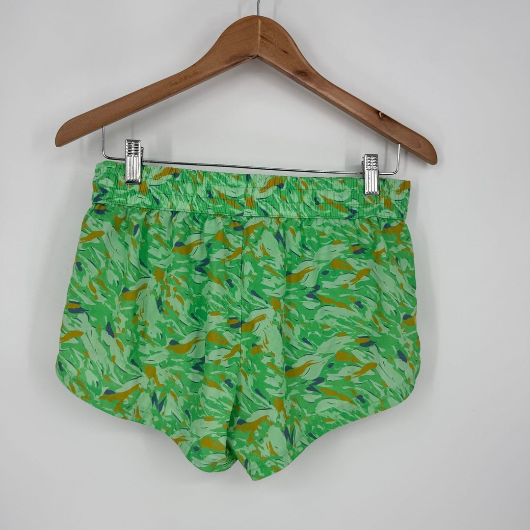 DSG Athletic Shorts Green Abstract Print Elastic Waist Size S