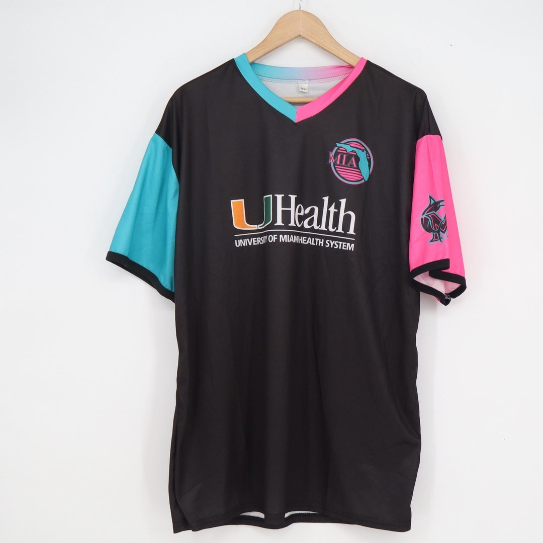 Miami Marlins UHealth University of Miami Health Jersey Black Pink Teal XL