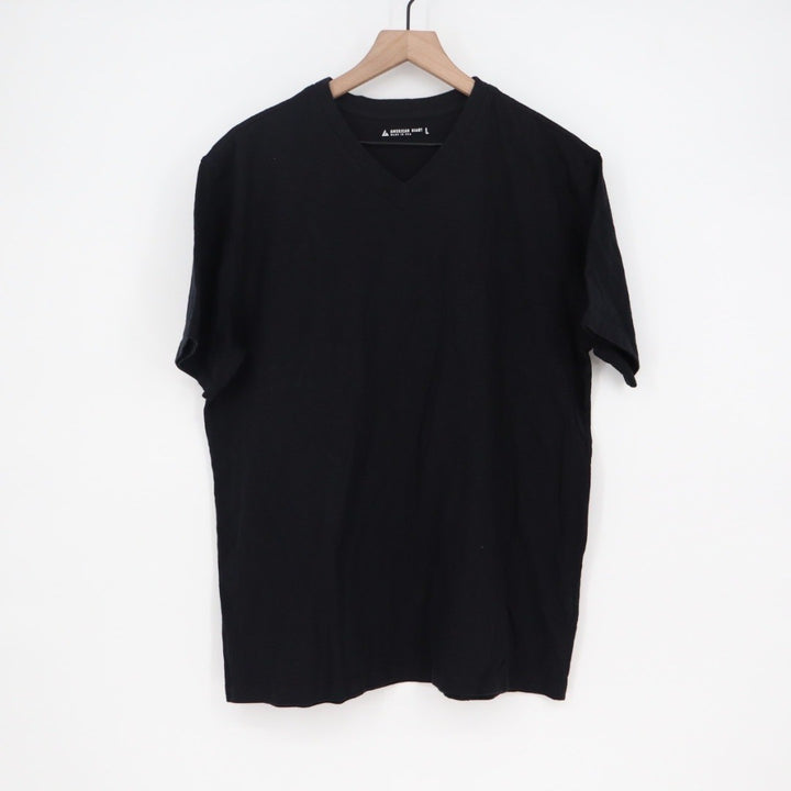 American Giant Mens Black V Neck T Shirt Size Large Cotton Made in USA