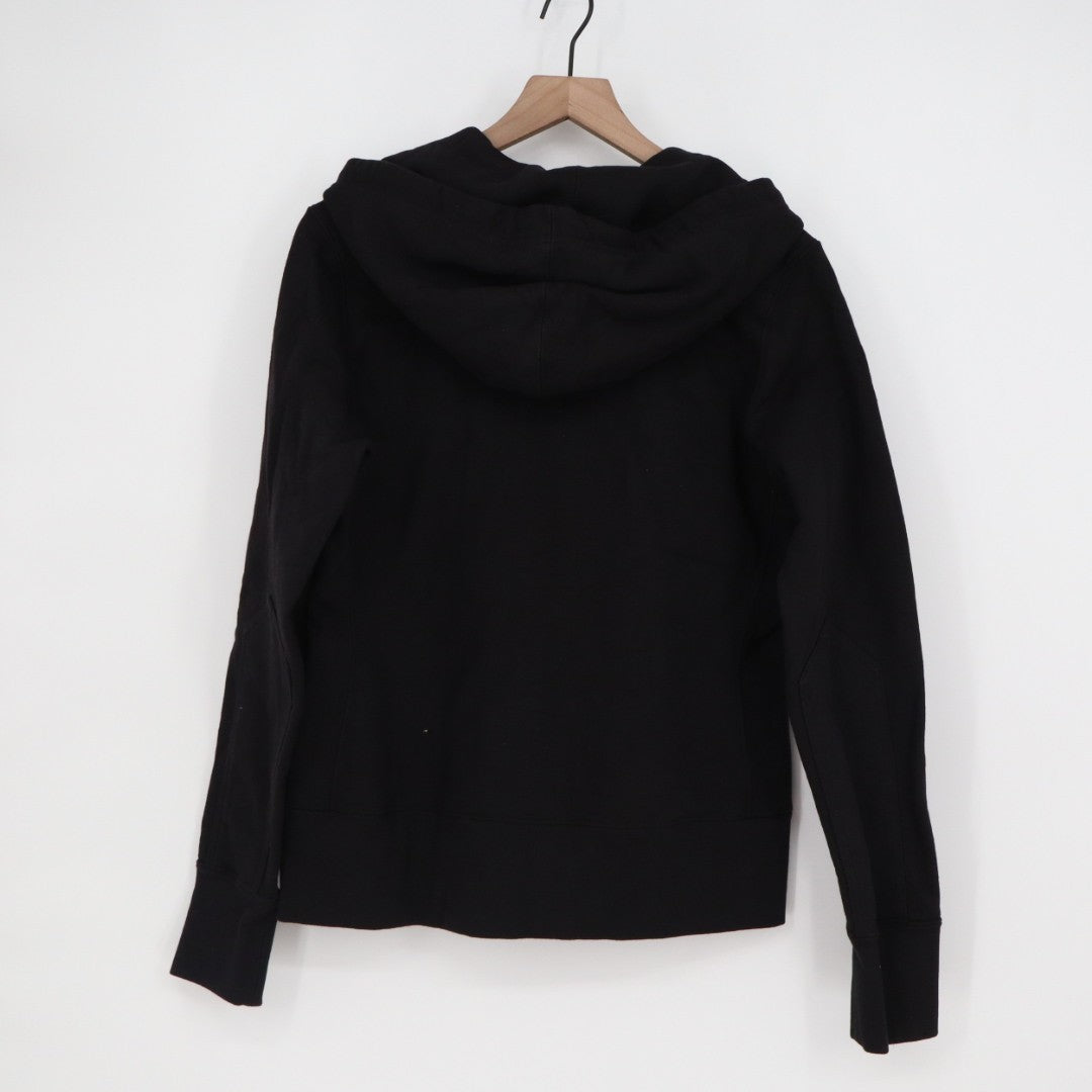 American Giant Hoodie Womens Medium Black Full Zip Cotton Logo Sherpa Lined