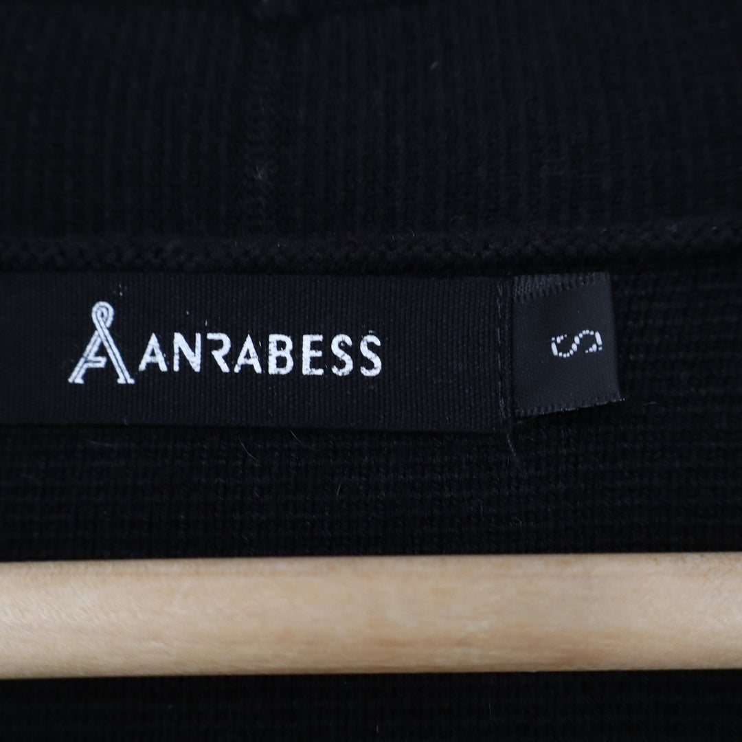 Anrabess Womens Black Open Front Longline Cardigan Sweater Pockets Size S