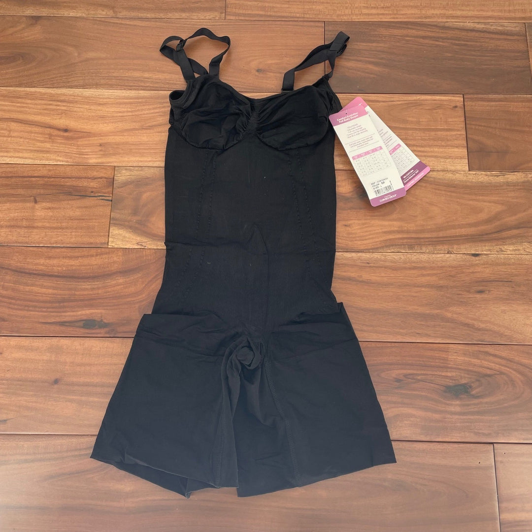 CURVEZ Comfort Evolution Full Body Shaper Black Seamless Moderate Control Size L