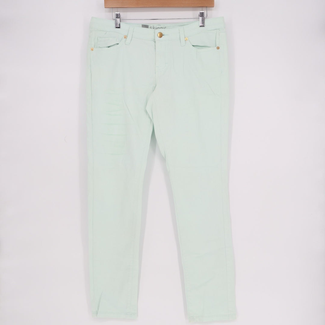 Mossimo Skinny Premium Denim Jeans Womens 8 Mint Green Cotton Stretch Mid Rise