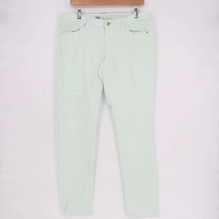 Mossimo Skinny Premium Denim Jeans Womens 8 Mint Green Cotton Stretch Mid Rise