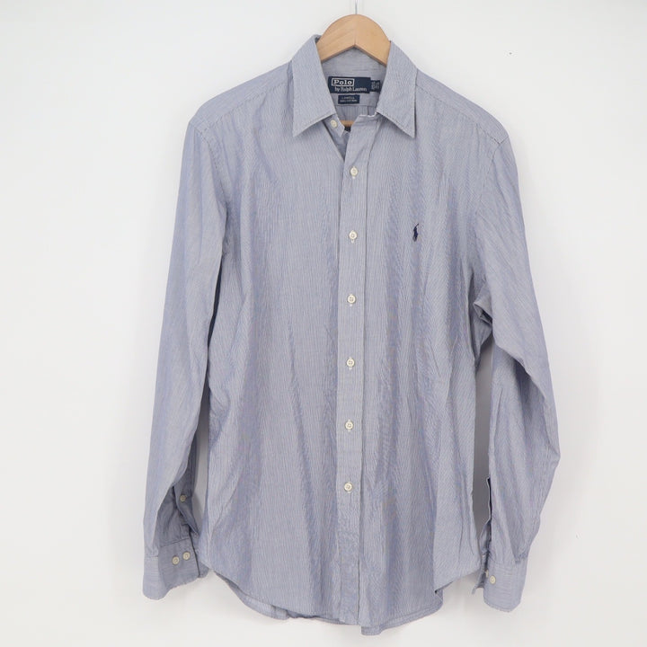 Polo Ralph Lauren Button-Down Mens 15.5 34/35 Lowell Blue Micro-Stripe Excellent