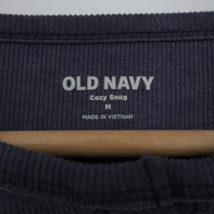 Old Navy Womens Cozy Snug Ribbed Henley Long Sleeve Top Dark Gray Medium