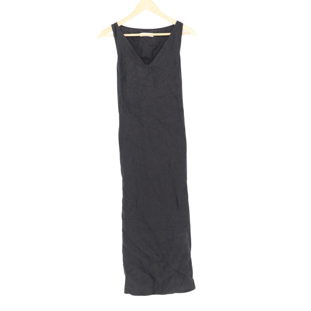 American Giant Black Linen Sleeveless Maxi Dress Size S