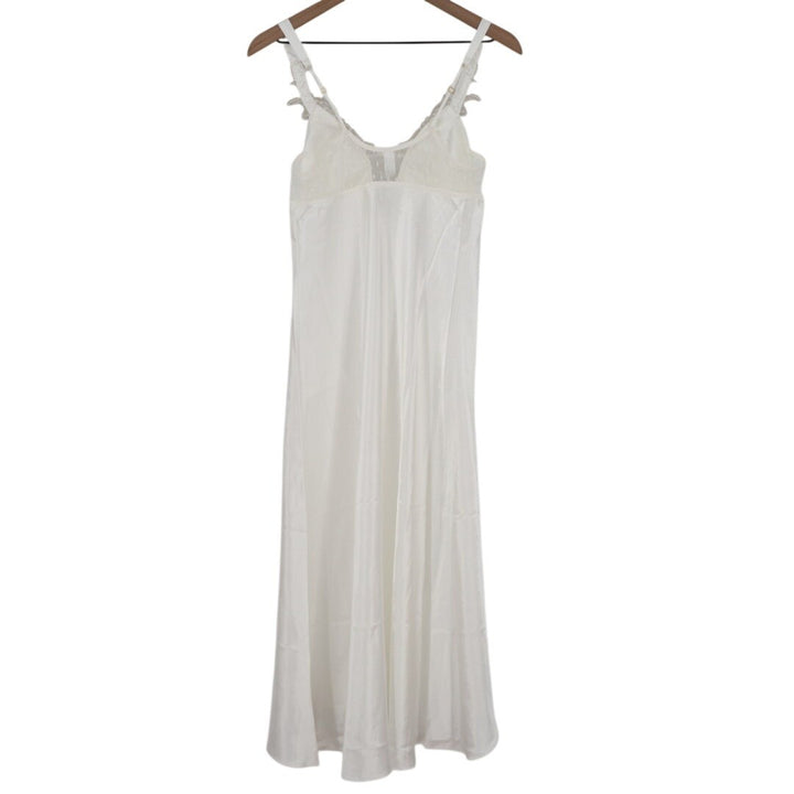 Flora By Flora Nikrooz Lingerie Nightgown Womens Small White Satin Venise Trim