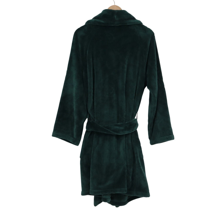 Victorias Secret Plush Fleece Robe Emerald Green Shawl Collar Belted M/L
