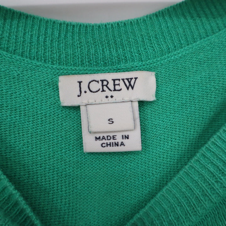 J.Crew Womens Green Short Sleeve Scoop Neck Cotton Blend Sweater Size S