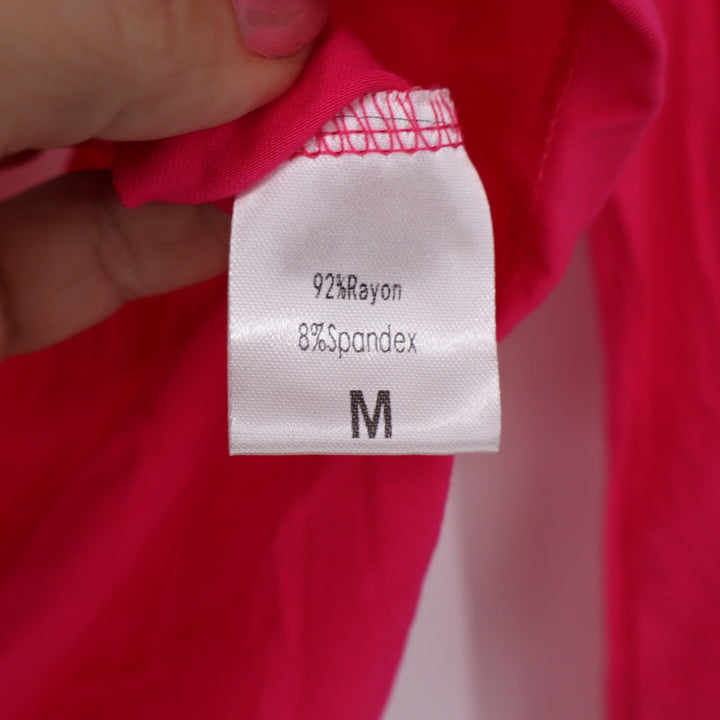 Unbranded Top Womens Medium Open Back Cowl Pink Long Sleeve Slim Excellent