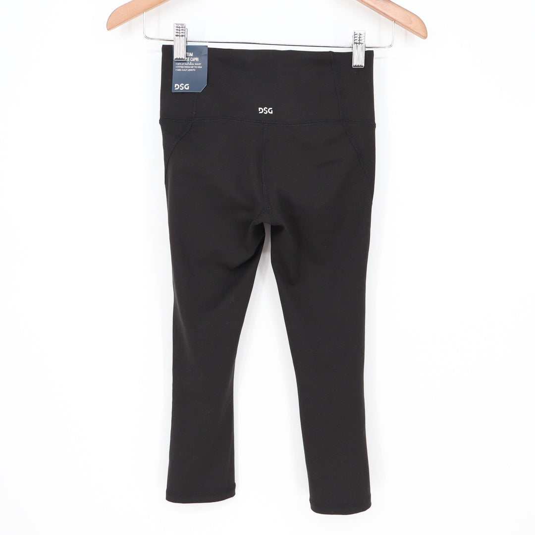 DSG Womens Momentum Capri Pure Black High Rise Leggings Size XXS