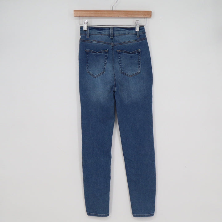 Wax Jean Collection Womens High Rise Skinny Jeans Medium Wash Size 0/24