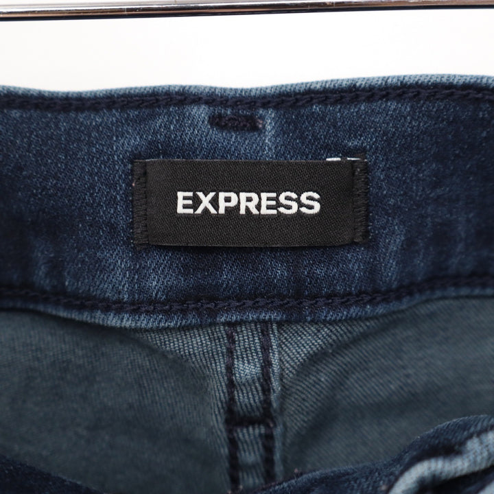 Express Womens Skinny Mid Rise Dark Wash Blue Denim Jeans Size 12R