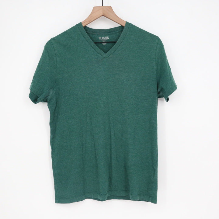 Old Navy Classic V Neck T Shirt Green Short Sleeve Basic Tee Mens Size S